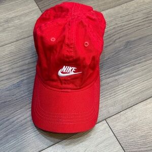 Child Nike Bright Red Cap with White Logo